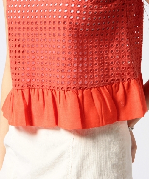 Another Edition（アナザーエディション）の「AE アイレットLACE PPLM NSL（シャツ/ブラウス・レディース・オフホワイト/レッド/ネイビー・フリー）」の9枚目の写真