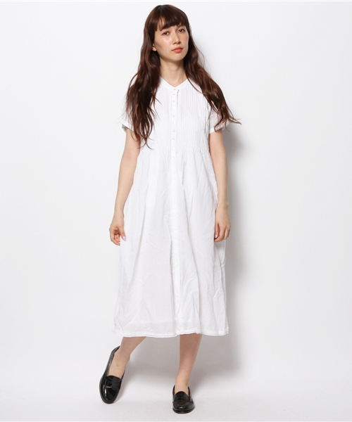 BEAMS BOY（ビームスボーイ）の「○BEAMS BOY / ピンタック ショートスリーブ ワンピース **（ワンピース・レディース・ホワイト/ネイビー・ONE SIZE）」の12枚目の写真
