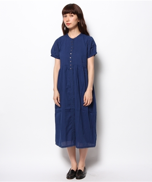 BEAMS BOY（ビームスボーイ）の「○BEAMS BOY / ピンタック ショートスリーブ ワンピース **（ワンピース・レディース・ホワイト/ネイビー・ONE SIZE）」の4枚目の写真
