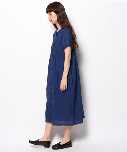 BEAMS BOY（ビームスボーイ）の「○BEAMS BOY / ピンタック ショートスリーブ ワンピース **（ワンピース・レディース・ホワイト/ネイビー・ONE SIZE）」の5枚目の写真