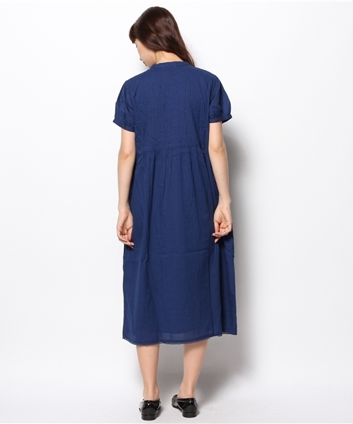 BEAMS BOY（ビームスボーイ）の「○BEAMS BOY / ピンタック ショートスリーブ ワンピース **（ワンピース・レディース・ホワイト/ネイビー・ONE SIZE）」の6枚目の写真