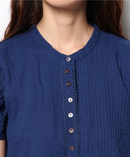 BEAMS BOY（ビームスボーイ）の「○BEAMS BOY / ピンタック ショートスリーブ ワンピース **（ワンピース・レディース・ホワイト/ネイビー・ONE SIZE）」の7枚目の写真