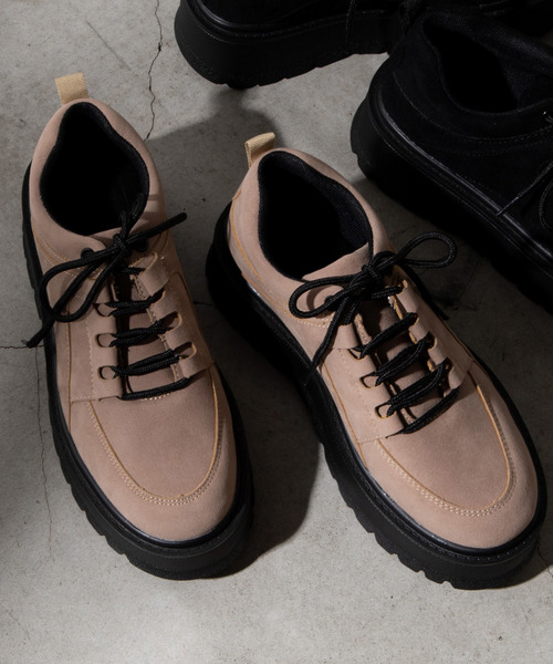 WEGO（ウィゴー）の「WEGO/トレッキングスニーカー（スニーカー・レディース・ブラック/ベージュ・MEDIUM/LARGE）」の2枚目の写真