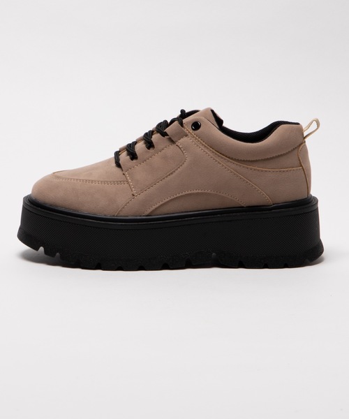 WEGO（ウィゴー）の「WEGO/トレッキングスニーカー（スニーカー・レディース・ブラック/ベージュ・MEDIUM/LARGE）」の3枚目の写真