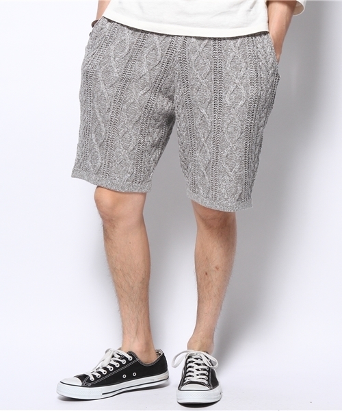 CIAOPANIC（チャオパニック）の「【Ciaopanic】ニット畦ショーツ（その他パンツ・メンズ・チャコールグレー/ブルー・MEDIUM/LARGE）」の2枚目の写真