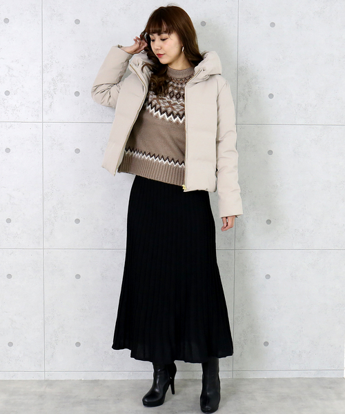 n'ee-ne（ネーネ）の「モヘアタッチ　ノルディック柄ニット（ニット/セーター・レディース・アイボリー/チャコールグレー/ベージュ/グレイッシュベージュ・FREE）」の7枚目の写真
