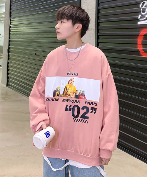 neos（ネオス）の「【neos -addictive design-】ビッグシルエット ガールズフォト スウェット プルオーバー（スウェット・メンズ・ホワイト/ブラック/ピンク/イエロー/ブルー・MEDIUM/LARGE/X-LARGE）」の5枚目の写真