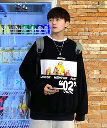 【neos -addictive design-】ビッグシルエット ガールズフォト スウェット プルオーバー