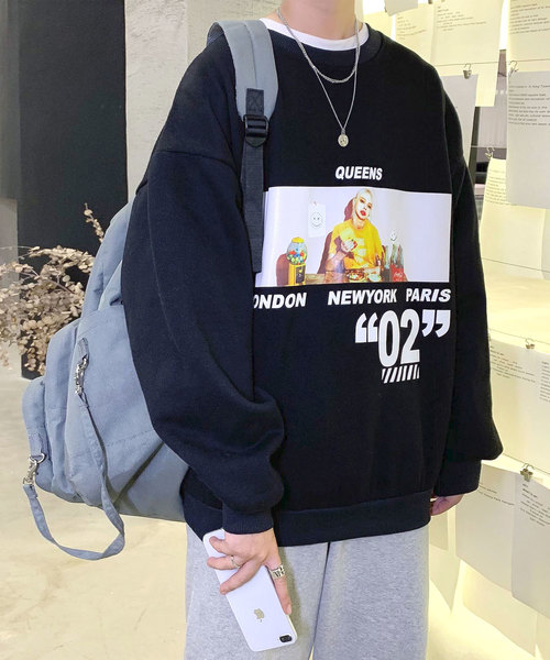 neos（ネオス）の「【neos -addictive design-】ビッグシルエット ガールズフォト スウェット プルオーバー（スウェット・メンズ・ホワイト/ブラック/ピンク/イエロー/ブルー・MEDIUM/LARGE/X-LARGE）」の16枚目の写真