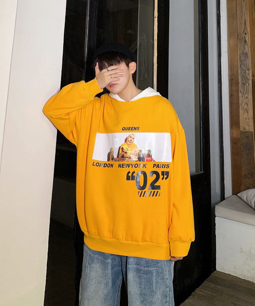 neos（ネオス）の「【neos -addictive design-】ビッグシルエット ガールズフォト スウェット プルオーバー（スウェット・メンズ・ホワイト/ブラック/ピンク/イエロー/ブルー・MEDIUM/LARGE/X-LARGE）」の22枚目の写真