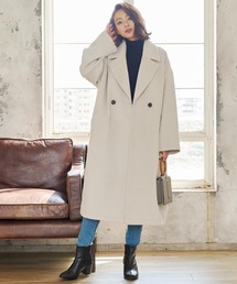 ダブルブレストビッグシルエットロングコート