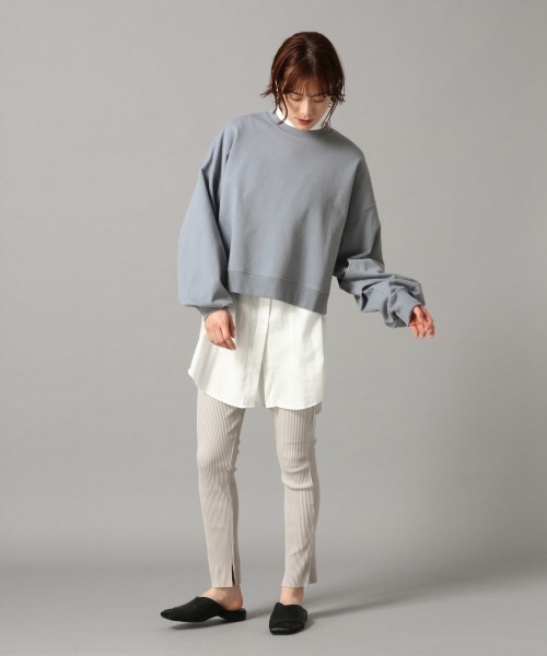 LOWRYS FARM（ローリーズファーム）の「ウラケクルーショートプルオーバー　873042（スウェット・レディース・オフホワイト/チャコールグレー/グリーン/ブルー・FREE）」の10枚目の写真