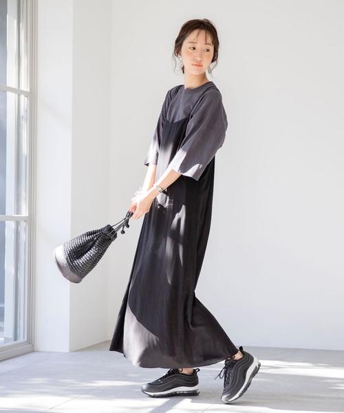 coen（コーエン）の「【WEB限定カラー】レーヨンキャミワンピース（ワンピース・レディース・グリーン/ドット/ブラック/ベージュ・FREE）」の22枚目の写真