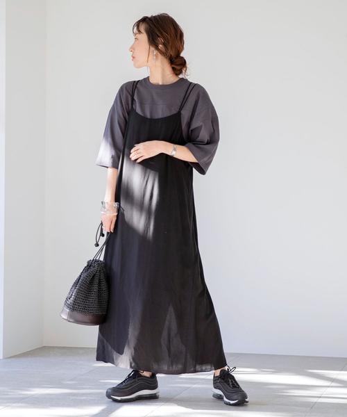 coen（コーエン）の「【WEB限定カラー】レーヨンキャミワンピース（ワンピース・レディース・グリーン/ドット/ブラック/ベージュ・FREE）」の21枚目の写真