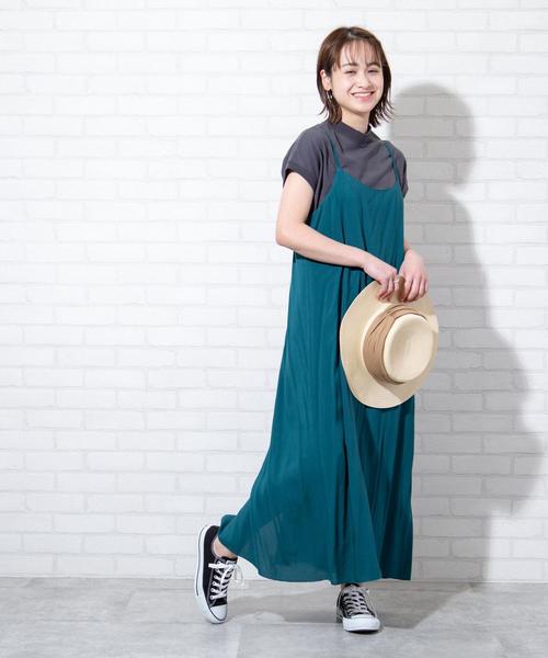 coen（コーエン）の「【WEB限定カラー】レーヨンキャミワンピース（ワンピース・レディース・グリーン/ドット/ブラック/ベージュ・FREE）」の16枚目の写真