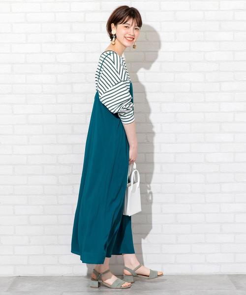 coen（コーエン）の「【WEB限定カラー】レーヨンキャミワンピース（ワンピース・レディース・グリーン/ドット/ブラック/ベージュ・FREE）」の11枚目の写真