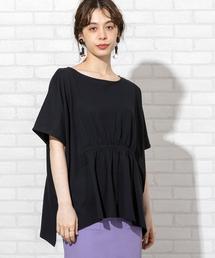 coen | 【接触冷感】梨地ウエストギャザープルオーバー#(Tシャツ/カットソー)