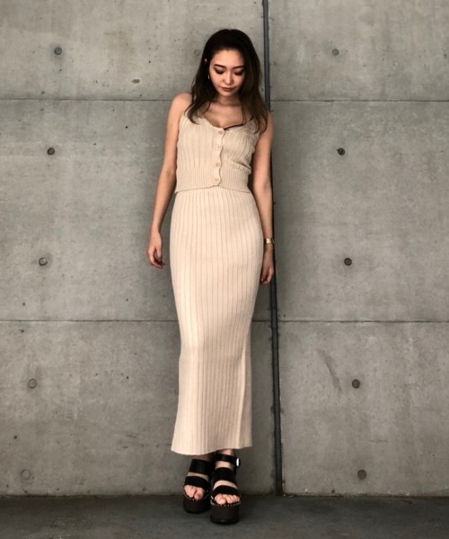 ENVYM（アンビー）の「リブＫＮＩＴタイトＳＫ（スカート・レディース・ブラック/ベージュ/グレー・FREE）」の12枚目の写真