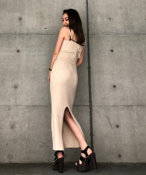 ENVYM（アンビー）の「リブＫＮＩＴタイトＳＫ（スカート・レディース・ブラック/ベージュ/グレー・FREE）」の11枚目の写真