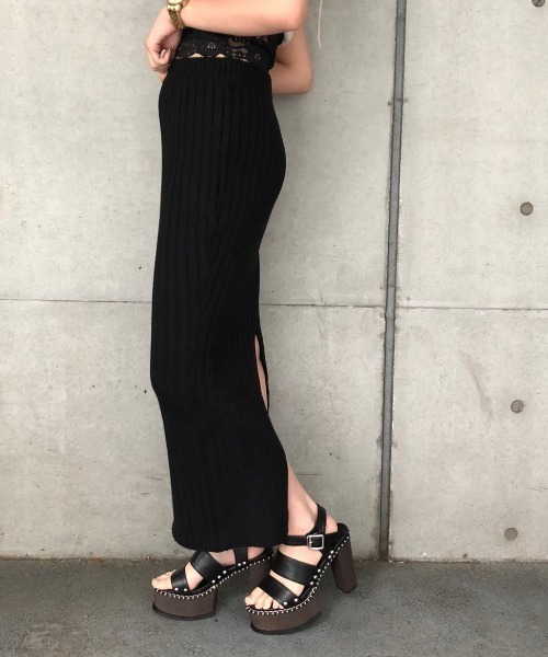 ENVYM（アンビー）の「リブＫＮＩＴタイトＳＫ（スカート・レディース・ブラック/ベージュ/グレー・FREE）」の10枚目の写真