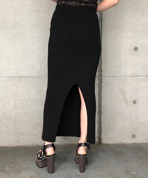 ENVYM（アンビー）の「リブＫＮＩＴタイトＳＫ（スカート・レディース・ブラック/ベージュ/グレー・FREE）」の9枚目の写真