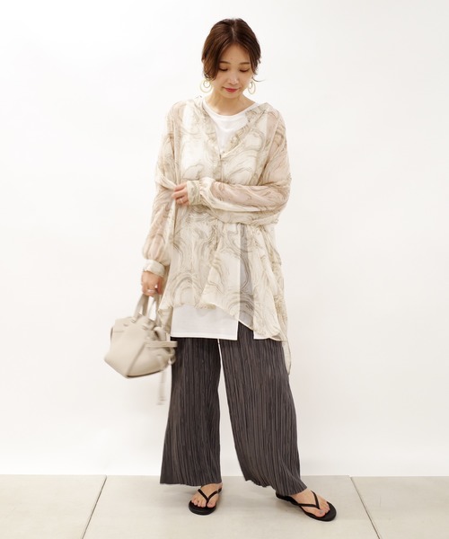 DouDou（ドゥドゥ）の「【新色追加】ランダムプリーツワイドパンツ（その他パンツ・レディース・チャコールグレー/ブラウン/ベージュ/ブラック/ライトグレー・FREE）」の14枚目の写真