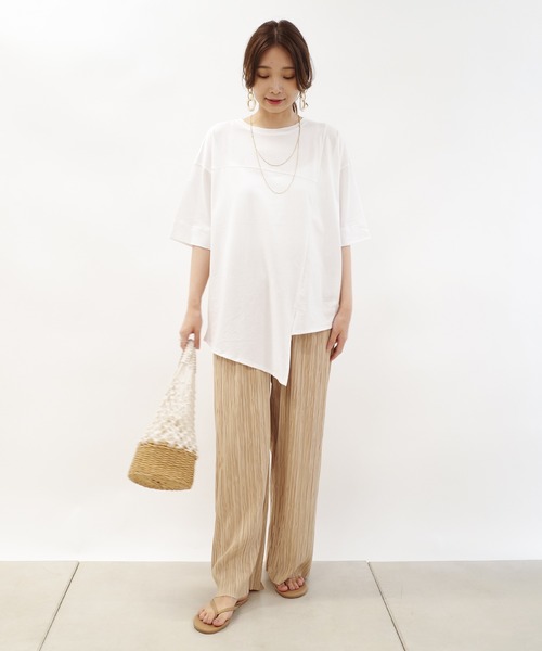 DouDou（ドゥドゥ）の「【新色追加】ランダムプリーツワイドパンツ（その他パンツ・レディース・チャコールグレー/ブラウン/ベージュ/ブラック/ライトグレー・FREE）」の11枚目の写真