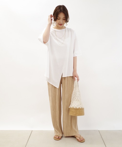 DouDou（ドゥドゥ）の「【新色追加】ランダムプリーツワイドパンツ（その他パンツ・レディース・チャコールグレー/ブラウン/ベージュ/ブラック/ライトグレー・FREE）」の12枚目の写真