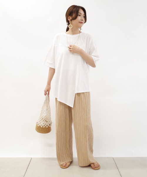 DouDou（ドゥドゥ）の「【新色追加】ランダムプリーツワイドパンツ（その他パンツ・レディース・チャコールグレー/ブラウン/ベージュ/ブラック/ライトグレー・FREE）」の13枚目の写真