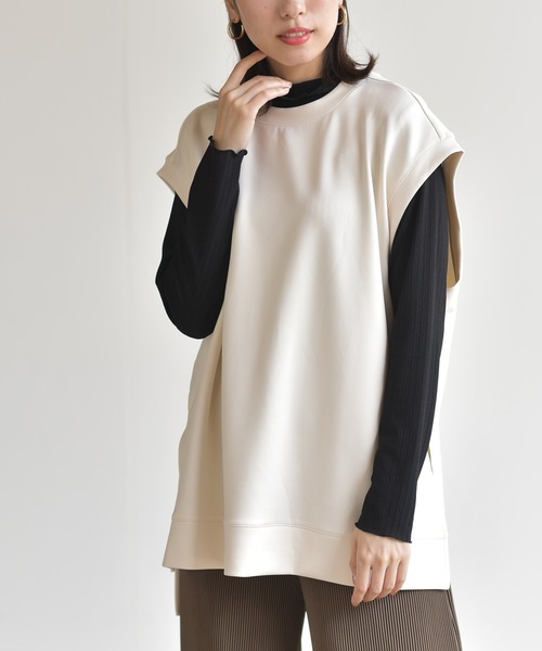 rps（アールピーエス）の「ダンボールフレンチスリーブプルオーバー（その他トップス・レディース・アイボリー/ブラック/モカ・M）」の2枚目の写真