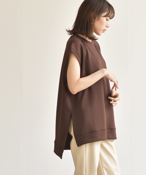 rps（アールピーエス）の「ダンボールフレンチスリーブプルオーバー（その他トップス・レディース・アイボリー/ブラック/モカ・M）」の4枚目の写真