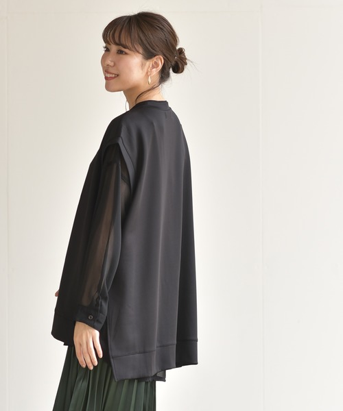 rps（アールピーエス）の「ダンボールフレンチスリーブプルオーバー（その他トップス・レディース・アイボリー/ブラック/モカ・M）」の8枚目の写真