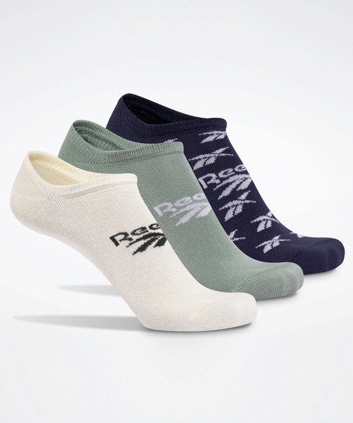 Reebok（リーボック）の「クラシックス インビジブル ソックス 3足組 / Classics Invisible Socks 3 Pairs（ソックス/靴下・メンズ・ブラック/ホワイト×ブルー/ホワイト×グレー/ピンク/ペールイエロー/アイボリー/マルチ/ホワイト×ライトピンク/ホワイト×グリーン・SMALL/MEDIUM/LARGE/X-LARGE）」の7枚目の写真
