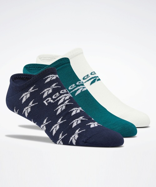 Reebok（リーボック）の「クラシックス インビジブル ソックス 3足組 / Classics Invisible Socks 3 Pairs（ソックス/靴下・メンズ・ブラック/ホワイト×ブルー/ホワイト×グレー/ピンク/ペールイエロー/アイボリー/マルチ/ホワイト×ライトピンク/ホワイト×グリーン・SMALL/MEDIUM/LARGE/X-LARGE）」の9枚目の写真