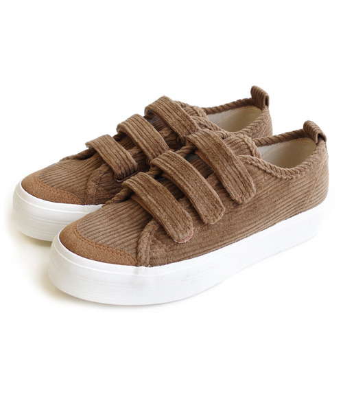 AmiAmi（アミアミ）の「厚底ベルクロコーデュロイスニーカー（スニーカー・レディース・ブラック/グレー/キャメル・22.5cm/23cm/23.5cm/24cm/24.5cm）」の18枚目の写真