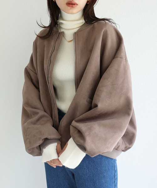 FAUXSUEDEVOLUMEBLOUSON/フォースエードボリュームブルゾン CITYSHOP ブルゾン アウター FAUX SUEDE VOLUME ジャケット