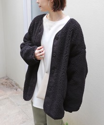 andme | コーデュロイ切替ボアノーカラーコート(ノーカラーコート)