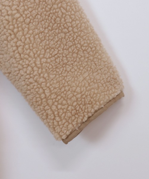 andme（アンドミー）の「コーデュロイ切替ボアノーカラーコート（ノーカラーコート・レディース・アイボリー/ライトカーキ/ベージュ/ブラック・M）」の20枚目の写真