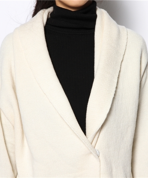 DISCOAT（ディスコート）の「【Discoat】Wフェイスショールカーディガン（カーディガン/ボレロ・レディース・オフホワイト/キャメル/ネイビー・ﾌﾘ-）」の8枚目の写真