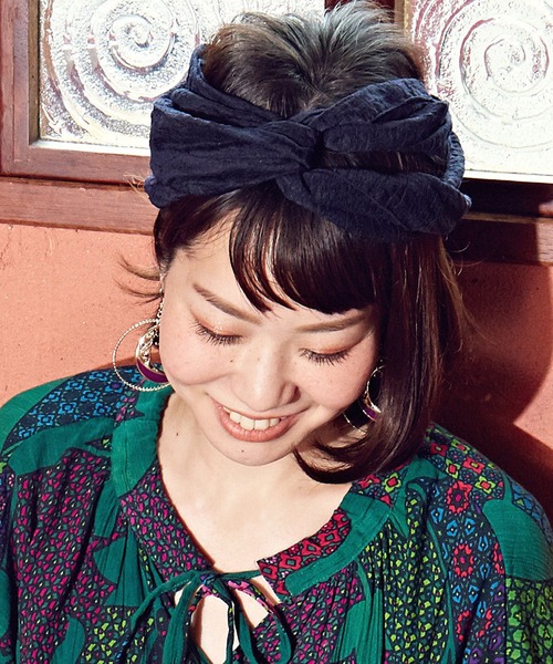 チャイハネ（チャイハネ）の「【チャイハネ】クロスヘアバンド（ヘアバンド・レディース・ベージュ/ブラウン/ネイビー/ホワイト/チャコール・FREE）」の5枚目の写真