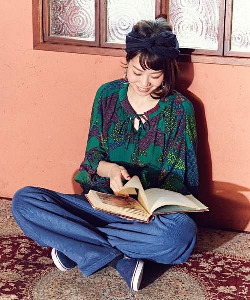 チャイハネ（チャイハネ）の「【チャイハネ】クロスヘアバンド（ヘアバンド・レディース・ベージュ/ブラウン/ネイビー/ホワイト/チャコール・FREE）」の8枚目の写真