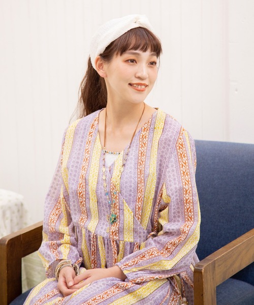 チャイハネ（チャイハネ）の「【チャイハネ】クロスヘアバンド（ヘアバンド・レディース・ベージュ/ブラウン/ネイビー/ホワイト/チャコール・FREE）」の15枚目の写真