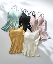 Lingerie by GeeRA | カップ付ランダムリブバッククロスキャミソール(キャミソール)