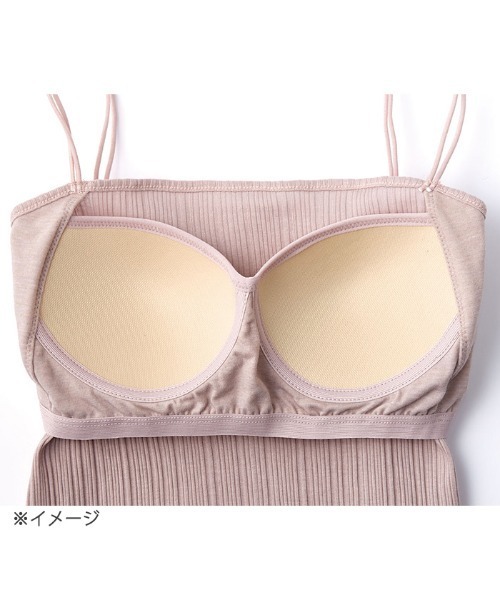 Lingerie by GeeRA(ランジェリーバイジーラ)の「カップ付ランダムリブバッククロスキャミソール(キャミソール・レディース・ブラック/ブルーグリーン/オフホワイト/イエロー/スモークピンク・X-LARGE/LARGE/MEDIUM)」の12枚目の写真