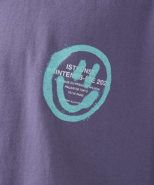 ISTKUNST（イストクンスト）の「ISTKUNST／LOGO&SMILEY TEE 2940864（Tシャツ/カットソー・レディース・ホワイト/ダークラベンダー/ライトイエロー/オレンジ/ブラック/ライトグレー/ライトブルー/ネイビー/ライトグリーン/パープル/ピンク・SMALL/MEDIUM/LARGE）」の16枚目の写真