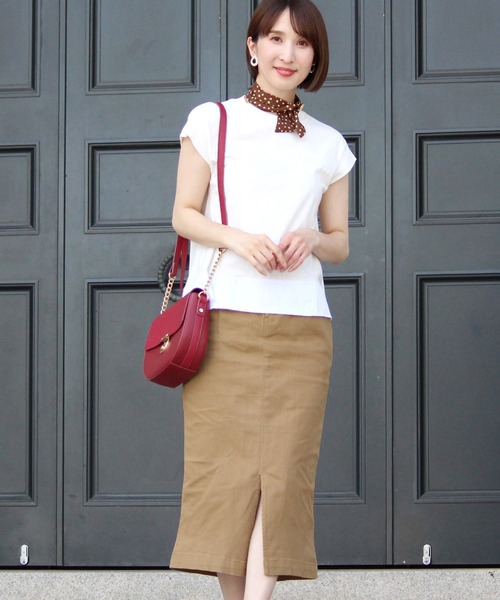ElegChic(エレグシック)の「ボタンベルト タイト スカート (スカート・レディース・カーキ/ブラック/ベージュ・L/M)」の15枚目の写真