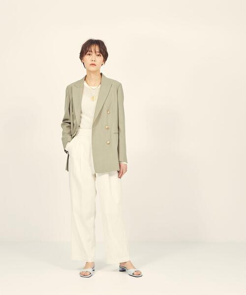 BRACTMENT（ブラクトメント）の「『BRACTMENT(ブラクトメント)』 BM サイド アジャスト 2タックパンツ（その他パンツ・レディース・オフホワイト/オリーブ・38/36）」の7枚目の写真