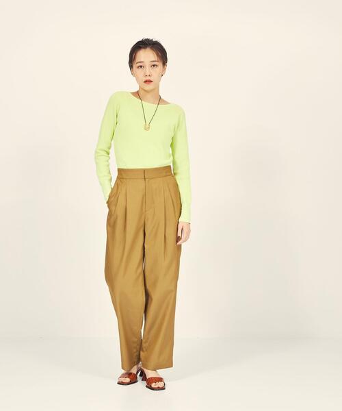 BRACTMENT（ブラクトメント）の「『BRACTMENT(ブラクトメント)』 BM サイド アジャスト 2タックパンツ（その他パンツ・レディース・オフホワイト/オリーブ・38/36）」の5枚目の写真