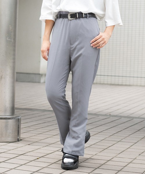 PairPair（ペアペア）の「ソフトフレアカラーパンツ(レディース/リンクアイテム）（スラックス・レディース・グレイッシュブルー/オフホワイト/ブラック/オレンジ/ダークパープル・MEDIUM/SMALL）」の4枚目の写真