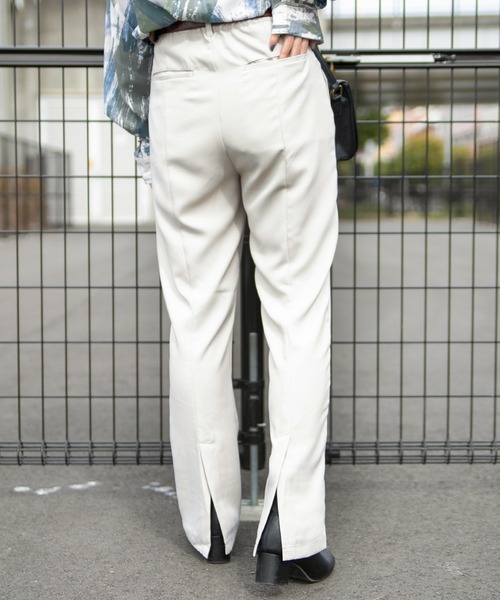 PairPair（ペアペア）の「ソフトフレアカラーパンツ(レディース/リンクアイテム）（スラックス・レディース・グレイッシュブルー/オフホワイト/ブラック/オレンジ/ダークパープル・MEDIUM/SMALL）」の19枚目の写真